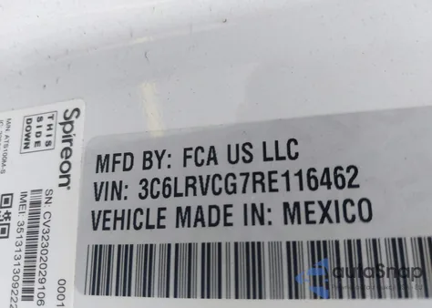 2024 Ram Promaster 2500 Slt High Roof 136 Wb z USA, uszkodzony, nr VIN 3C6LRVCG7RE116462